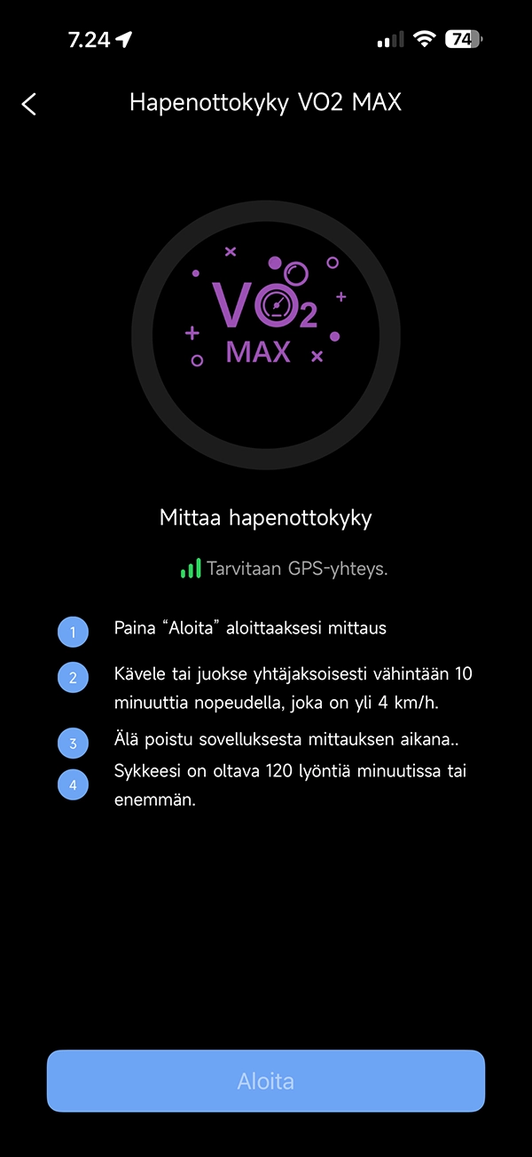 MY nextRING - Hapenottokyky (VO₂ max)