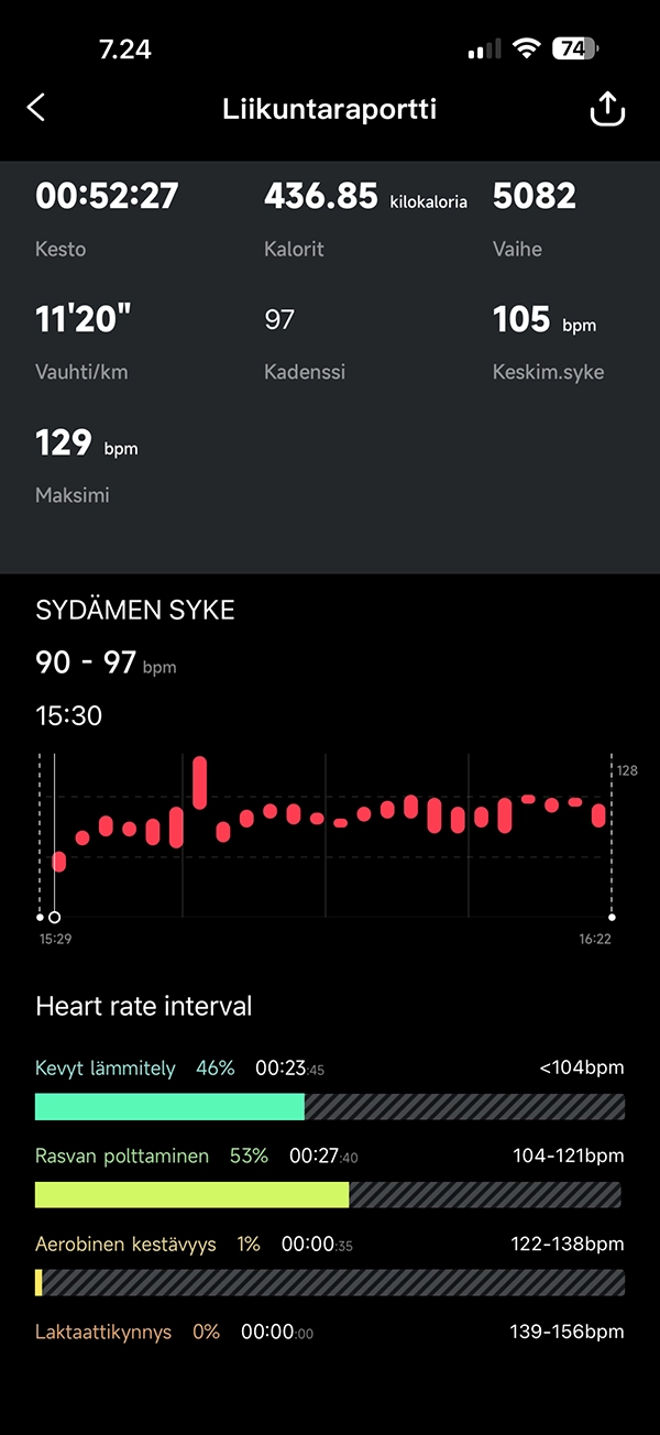 MY nextRING - Liikuntaraportti