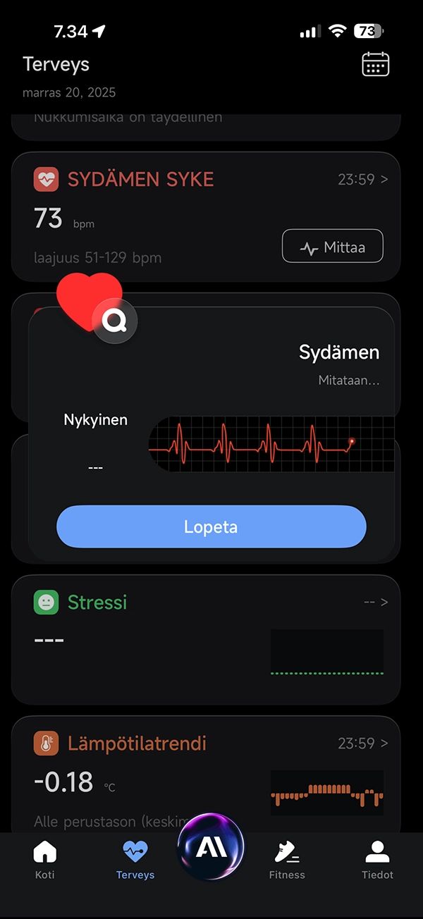 MY nextRING - Sydämen sykkeen mittaus